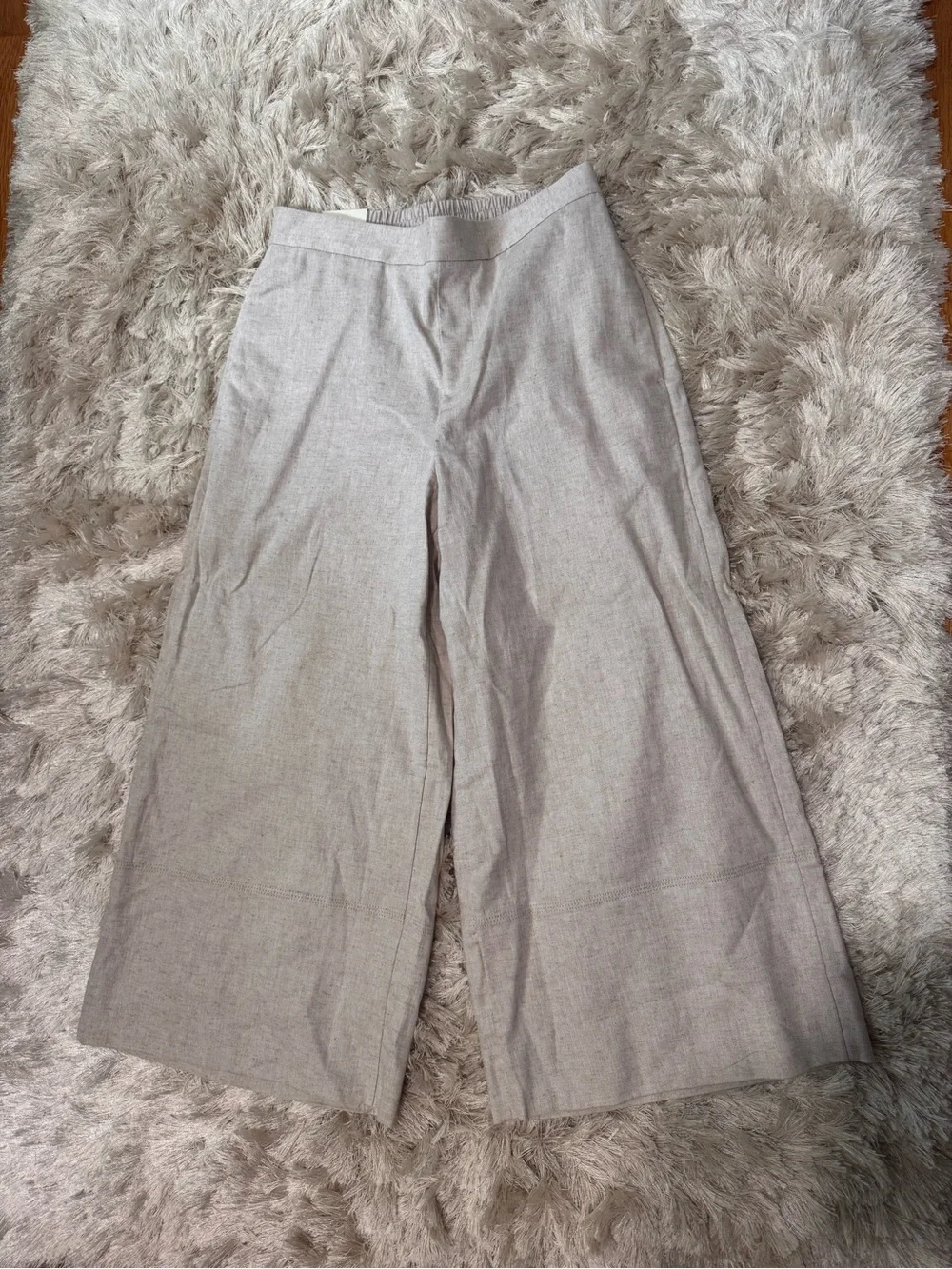 NWT BR Wide-Leg Linen Blend Crop Pants